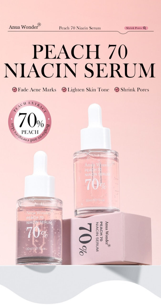 Anua Wonder Peach 70% Niacinamide Serum – Brightening & Pore Care