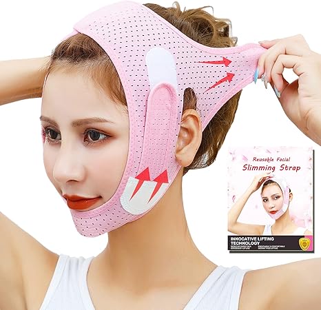 V-Shape Face Slimming Strap – Double Chin Reducer & Skin Firming Belt