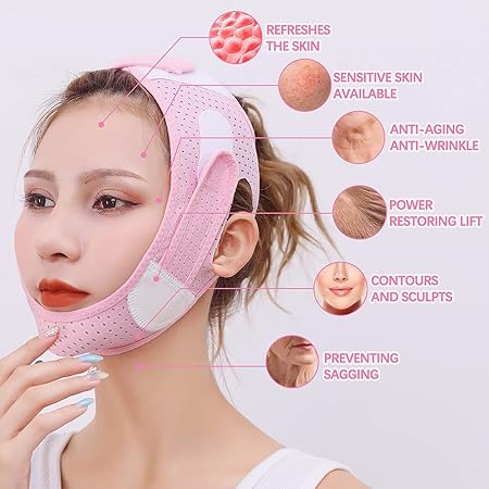 V-Shape Face Slimming Strap – Double Chin Reducer & Skin Firming Belt