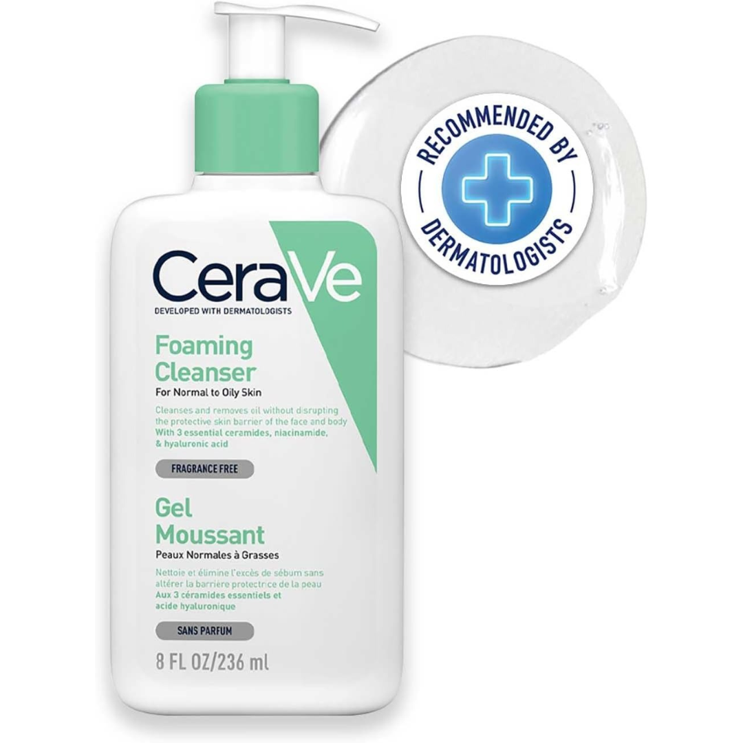 CeraVe Foaming Cleanser – Gentle Face Wash for Normal to Oily Skin