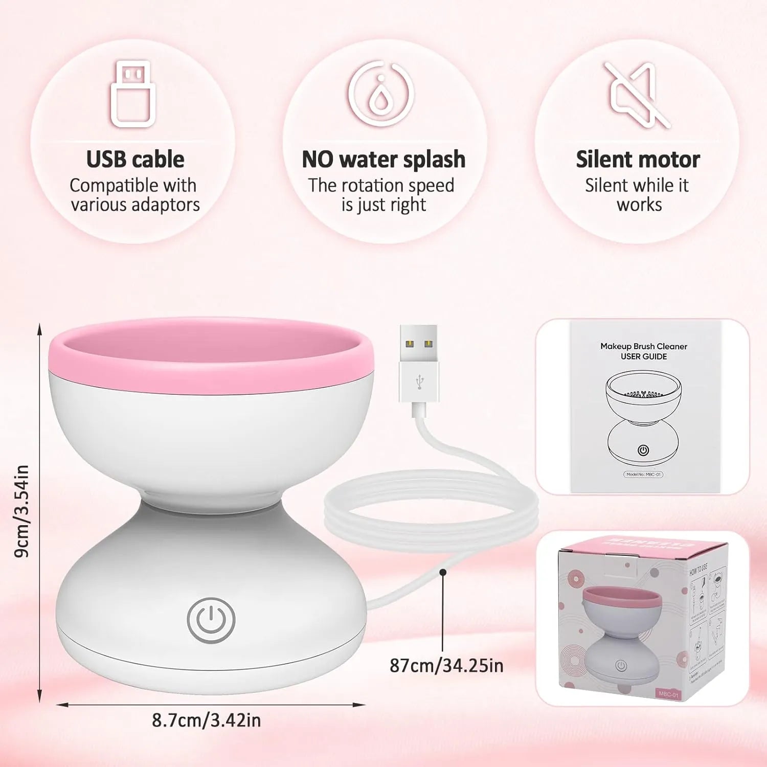 Electric Makeup Brush Cleaner Machine – Automatic Quick-Dry Cosmetic Brush Washer