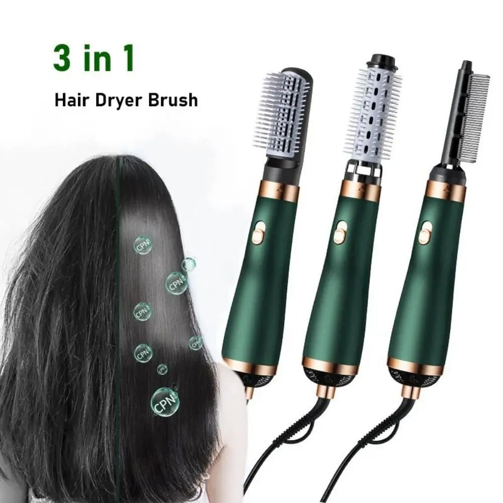 Multifunctional 3-in-1 Hair Dryer Brush with Replaceable Combs | Hot Air Styler & Volumizer