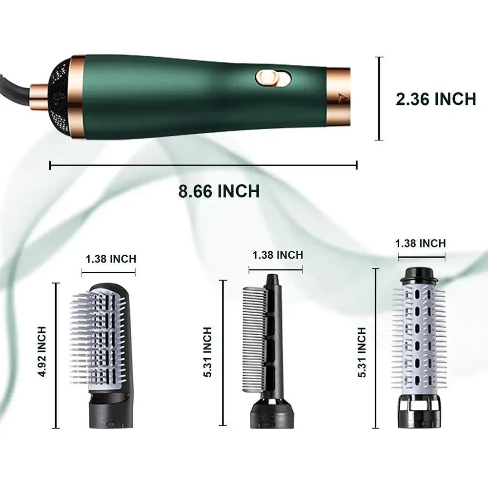 Multifunctional 3-in-1 Hair Dryer Brush with Replaceable Combs | Hot Air Styler & Volumizer