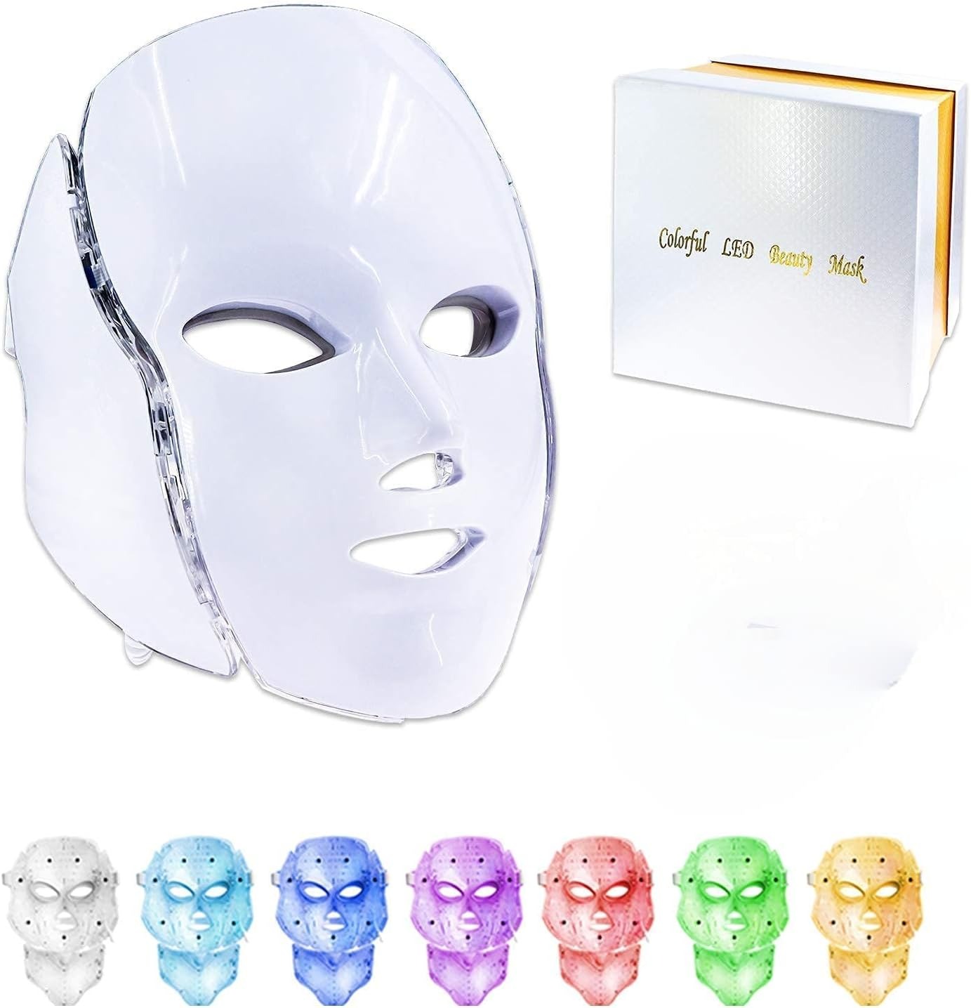 LED Facial Mask – 7 Color Light Therapy Skin Rejuvenation & Acne Treatment | Beauty Device UAE