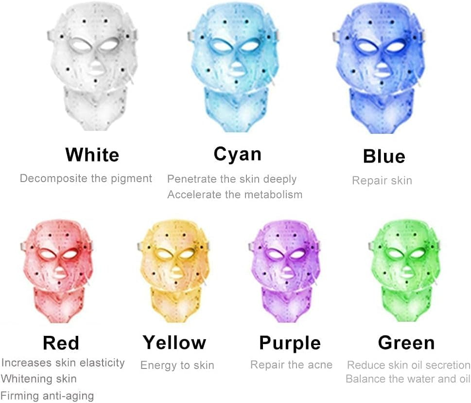 LED Facial Mask – 7 Color Light Therapy Skin Rejuvenation & Acne Treatment | Beauty Device UAE